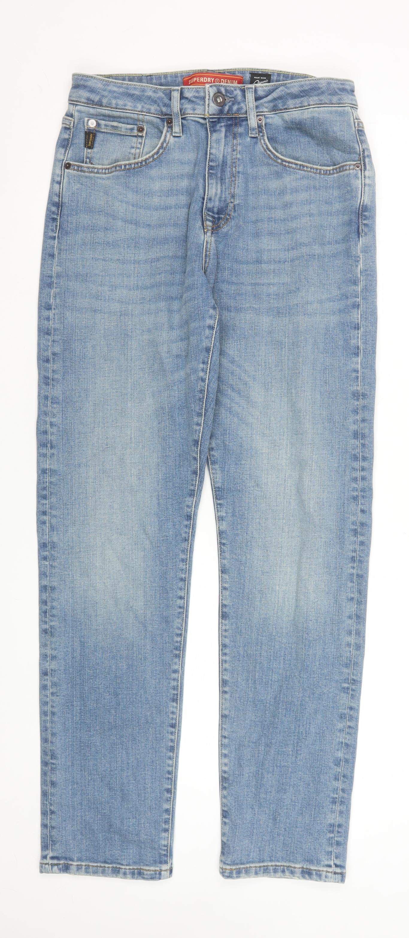 Superdry Men's Blue Straight Denim Jeans Size 31x32 Regular Fit