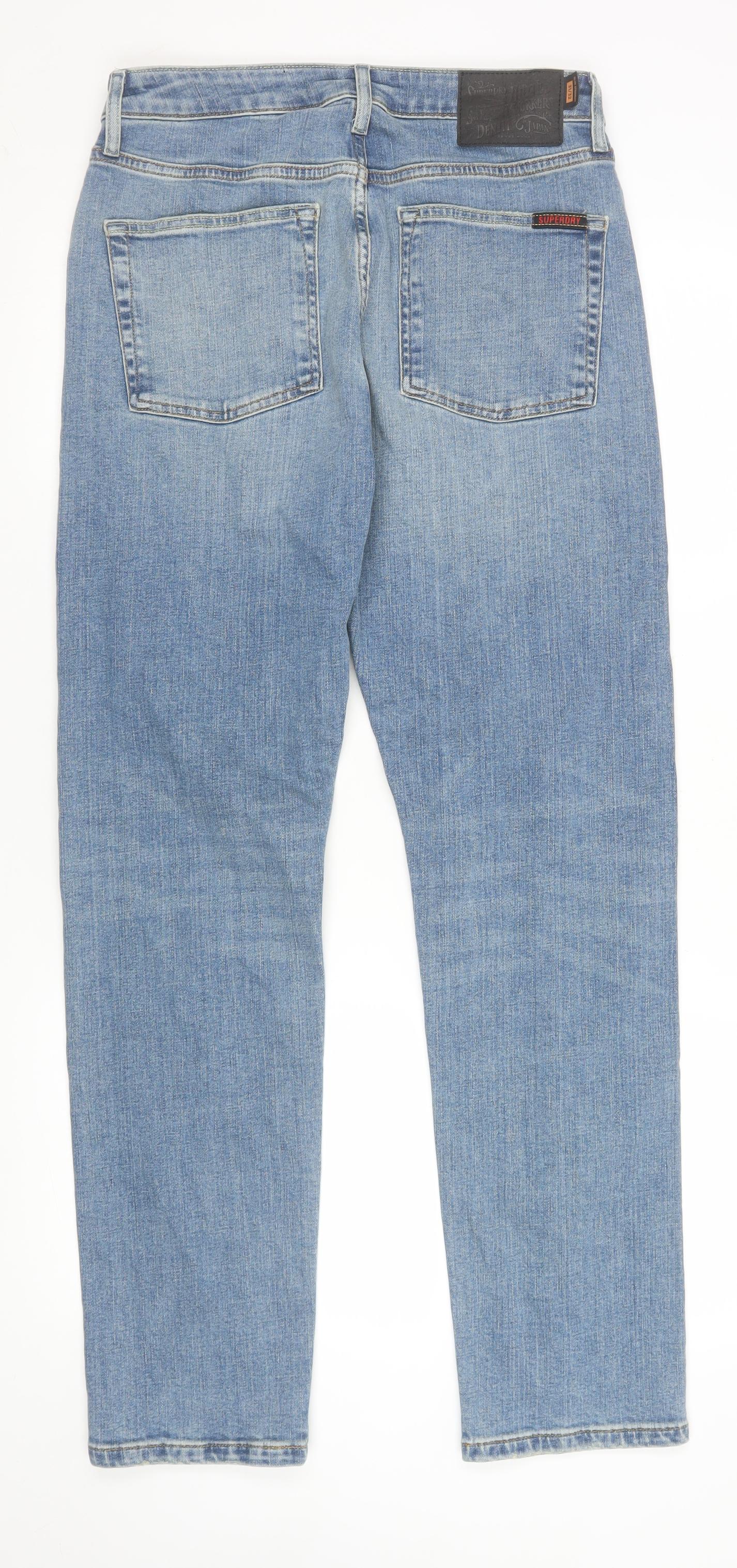 Superdry Men's Blue Straight Denim Jeans Size 31x32 Regular Fit
