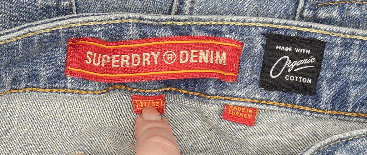 Superdry Men's Blue Straight Denim Jeans Size 31x32 Regular Fit