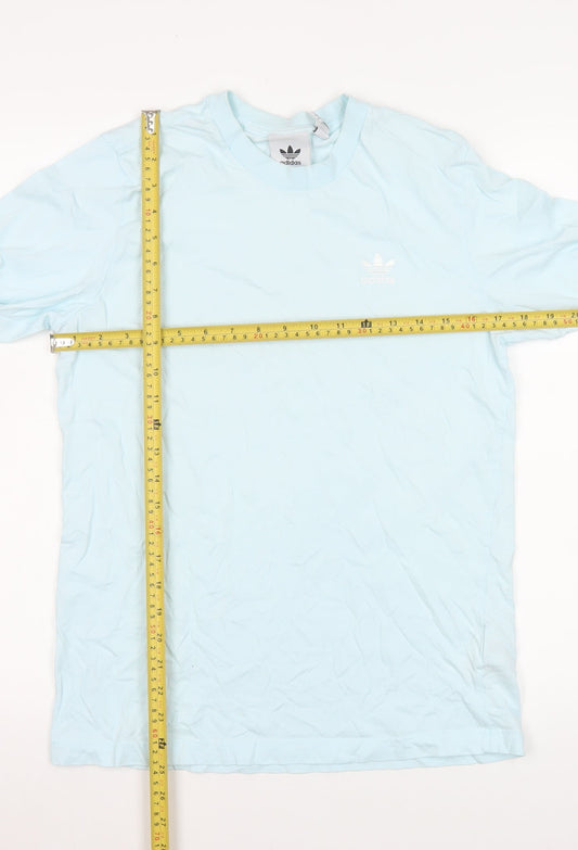 adidas Women's Blue Basic Crew Neck Cotton T-Shirt Size S