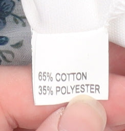 Pepper Tree Women’s Blue Floral Fit & Flare Ruffle Dress M