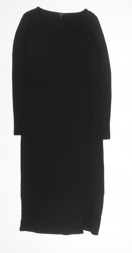 River Island Women’s Black Size 12 Bodycon Midi Dress