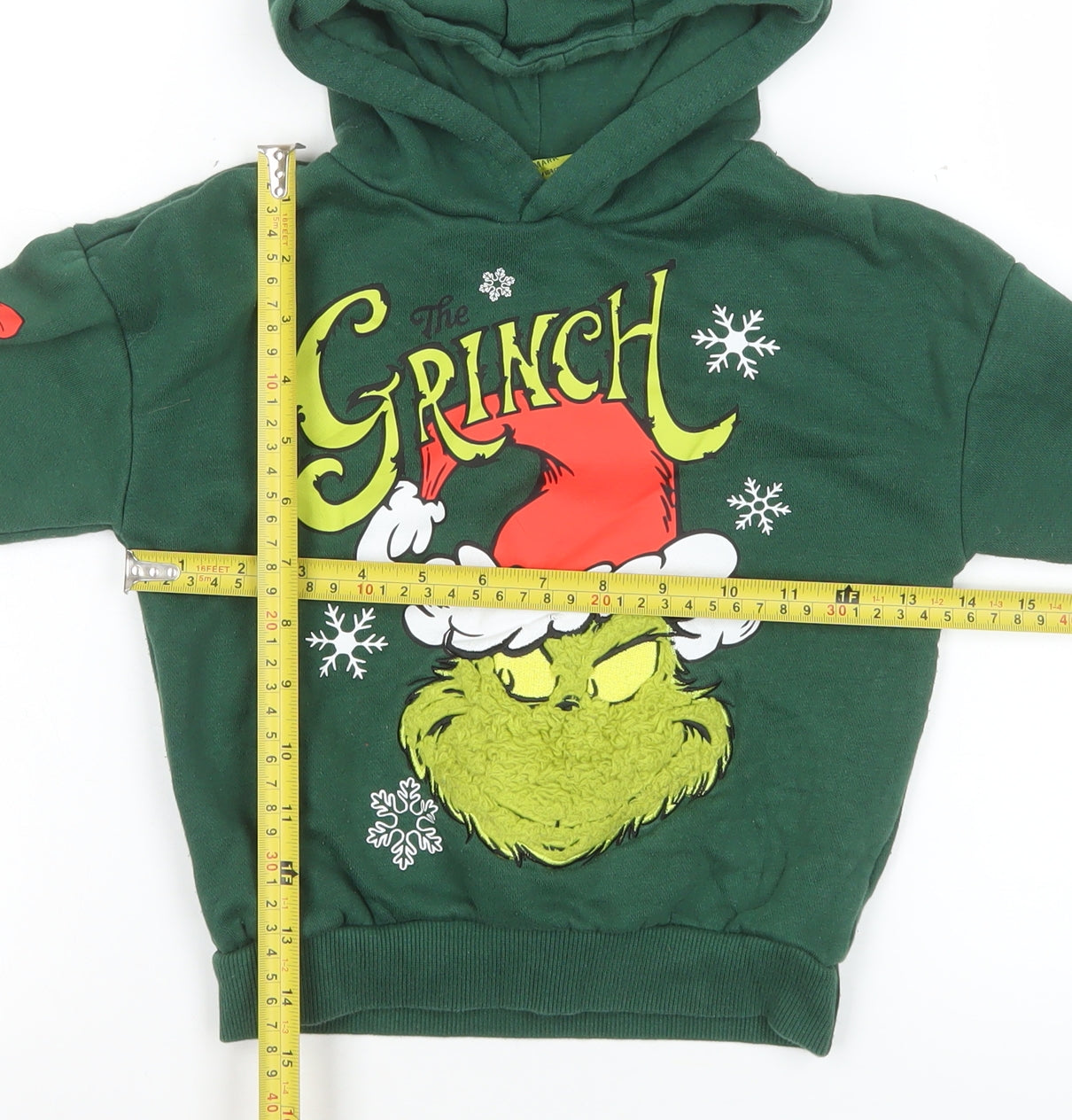 Primark Boys Green The Grinch Christmas Pullover Hoodie 3-4 Years