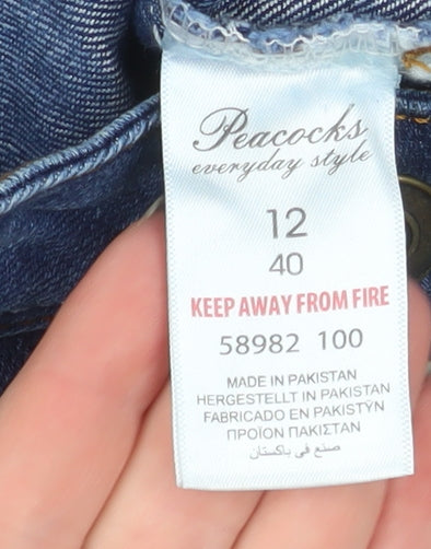 Peacocks Women’s Blue Skinny Jeans Size 12 Stretch Denim