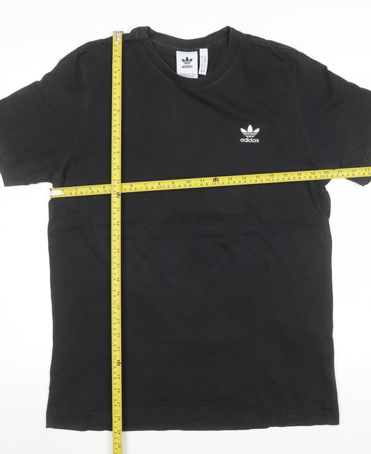 Adidas Men's Black Cotton Crew Neck Short Sleeve T-Shirt Size M