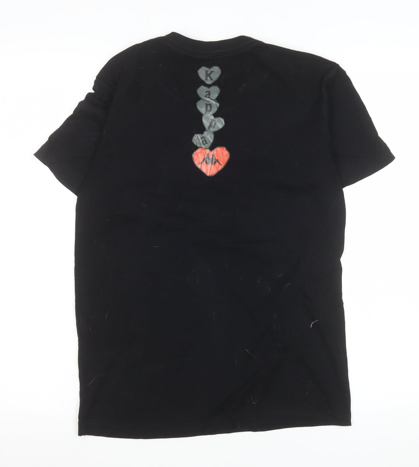 Kappa Womens Black XS Cotton Heart Logo Short Sleeve T-Shirt