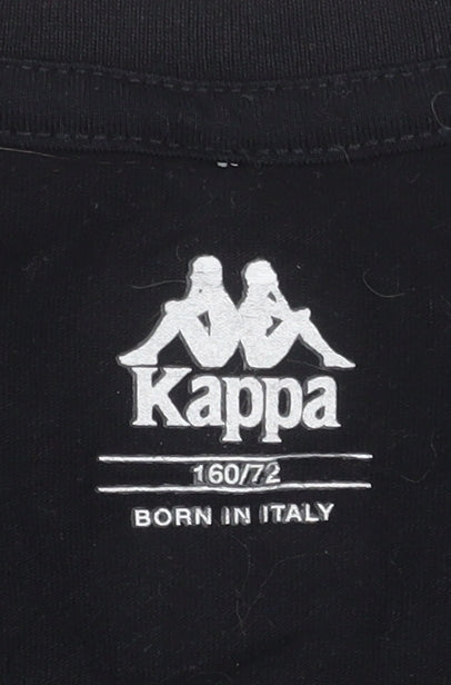 Kappa Womens Black XS Cotton Heart Logo Short Sleeve T-Shirt