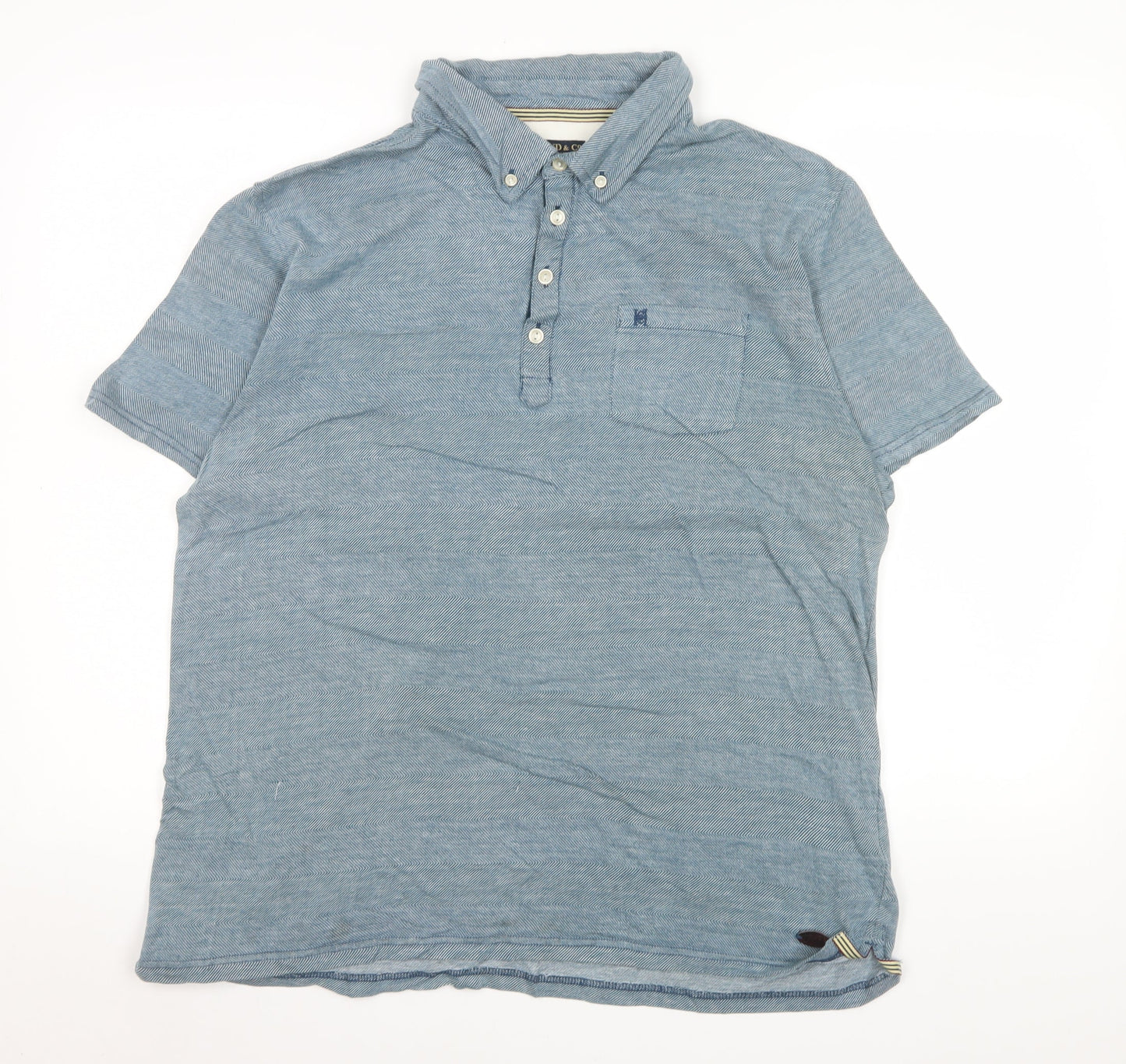 Hammond & Co Men’s Blue Cotton Short Sleeve Polo Shirt Size L