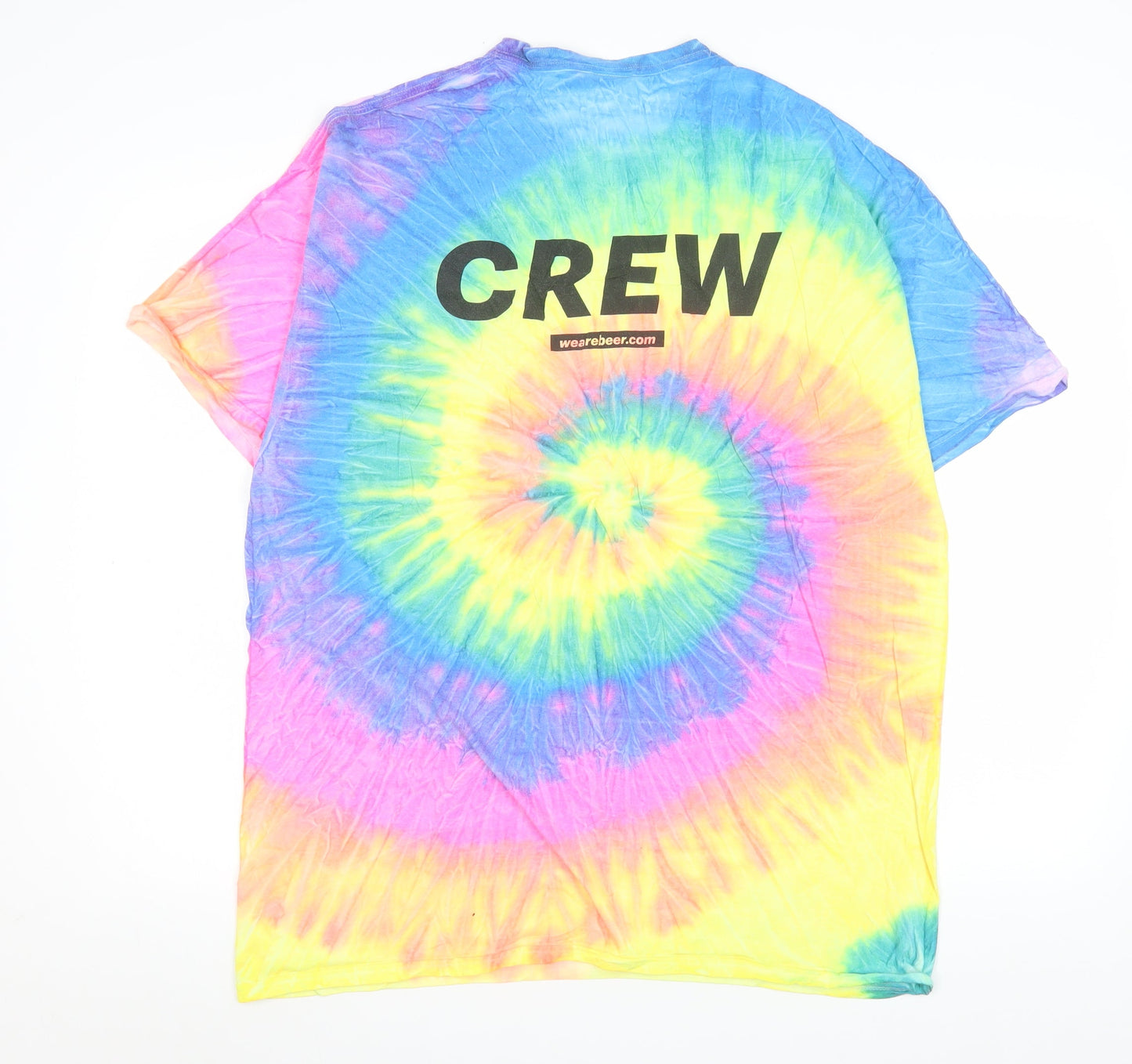 Colortone Men’s Multicoloured Tie-Dye Beer Graphic T-Shirt XL