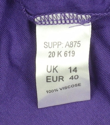 Kaleidoscope Women’s Purple Long Sleeve Tunic Blouse UK 14