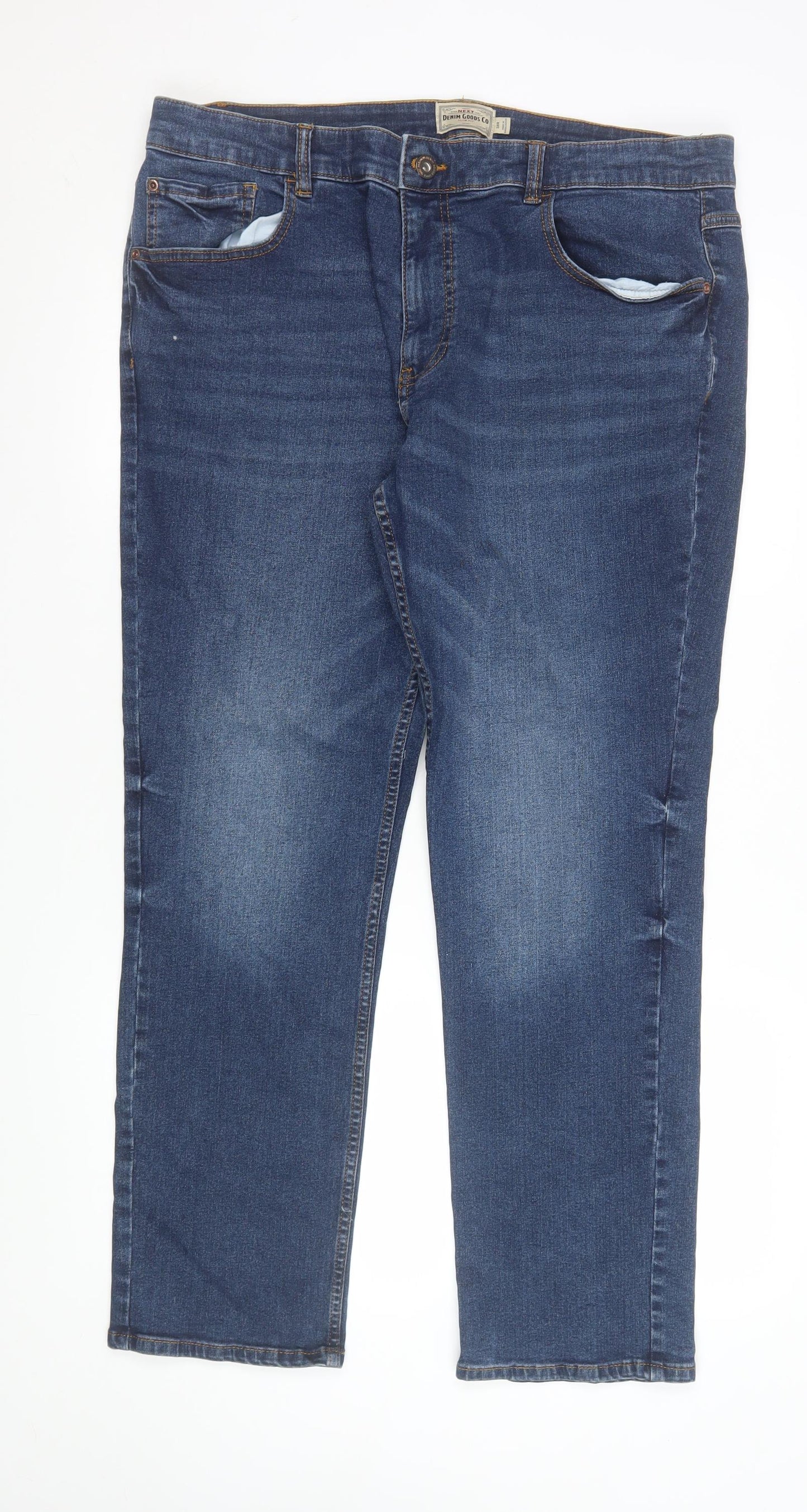 Next Men’s Blue Straight Leg Jeans 38W 31L Denim Comfort Stretch Fit