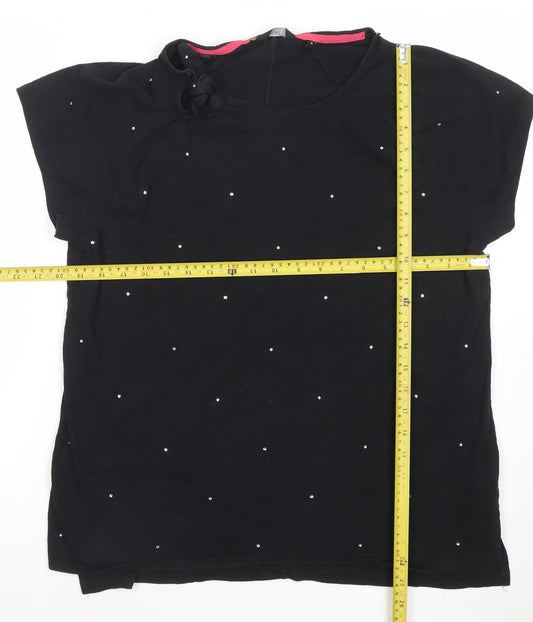 Next Women's Black Beaded Short Sleeve T-Shirt Size 18