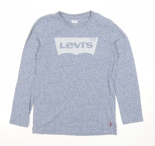 Levi's Boys Blue Long Sleeve Logo T-Shirt 12 Years Regular Fit