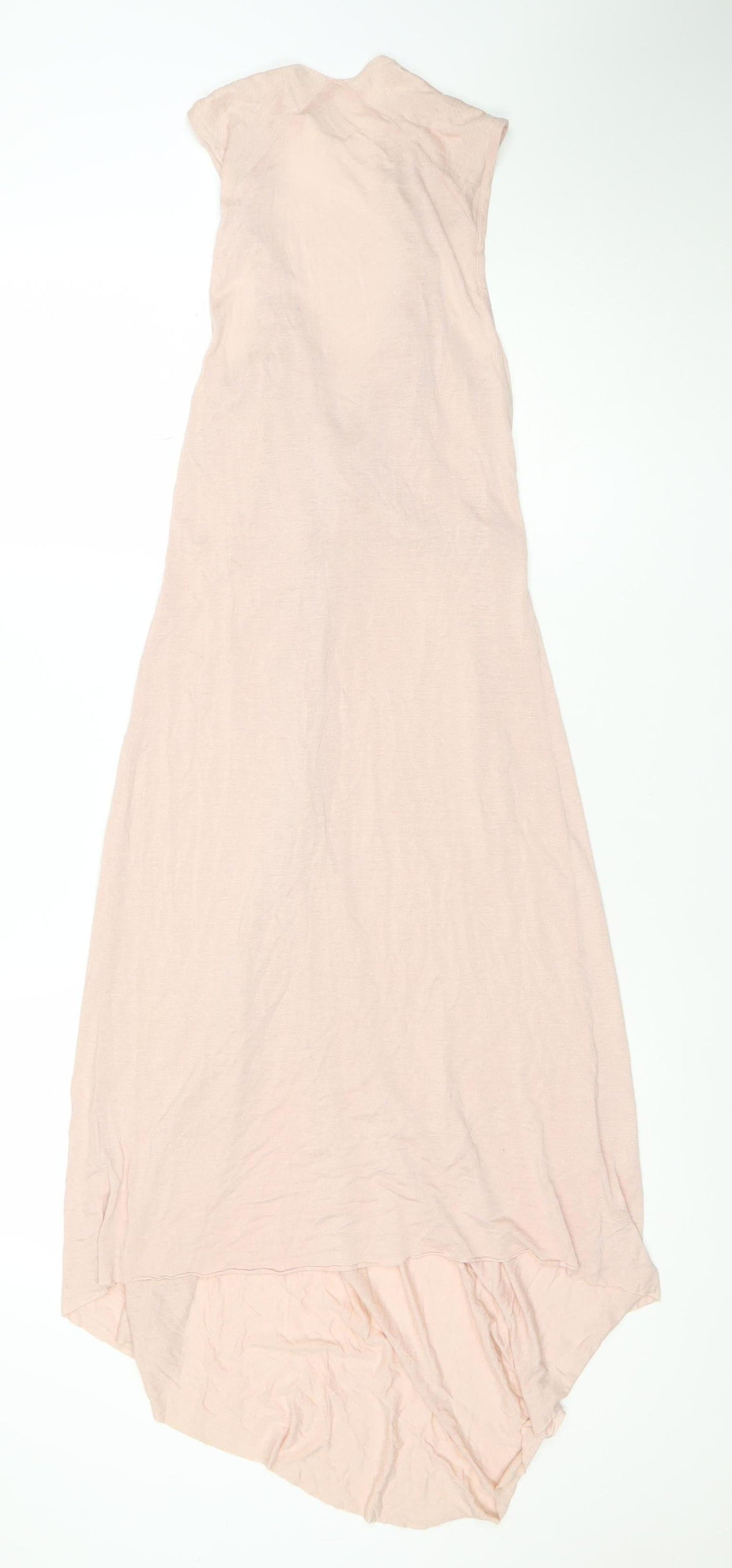 AllSaints Women Beige Viscose Long Wrap Dress Size M