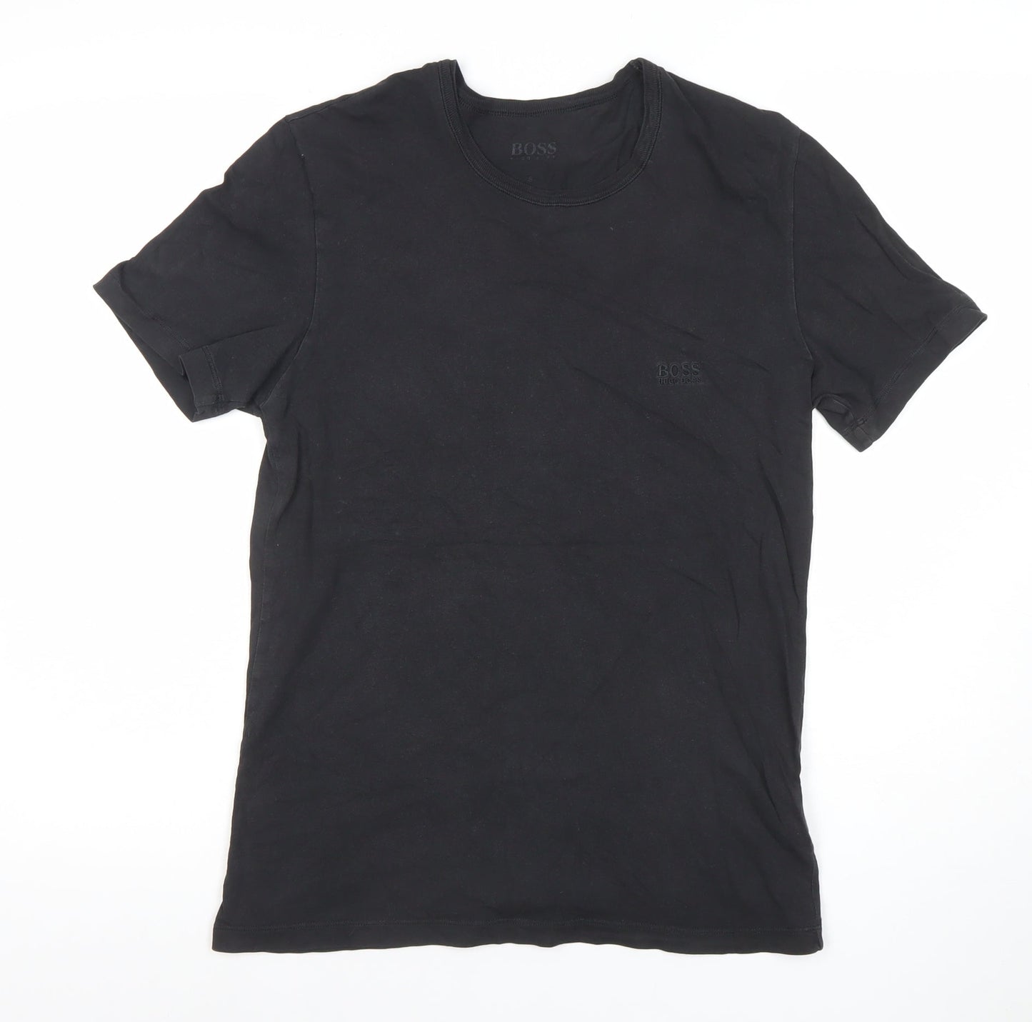 Hugo Boss Men's Black Crew Neck Cotton T-Shirt Size S