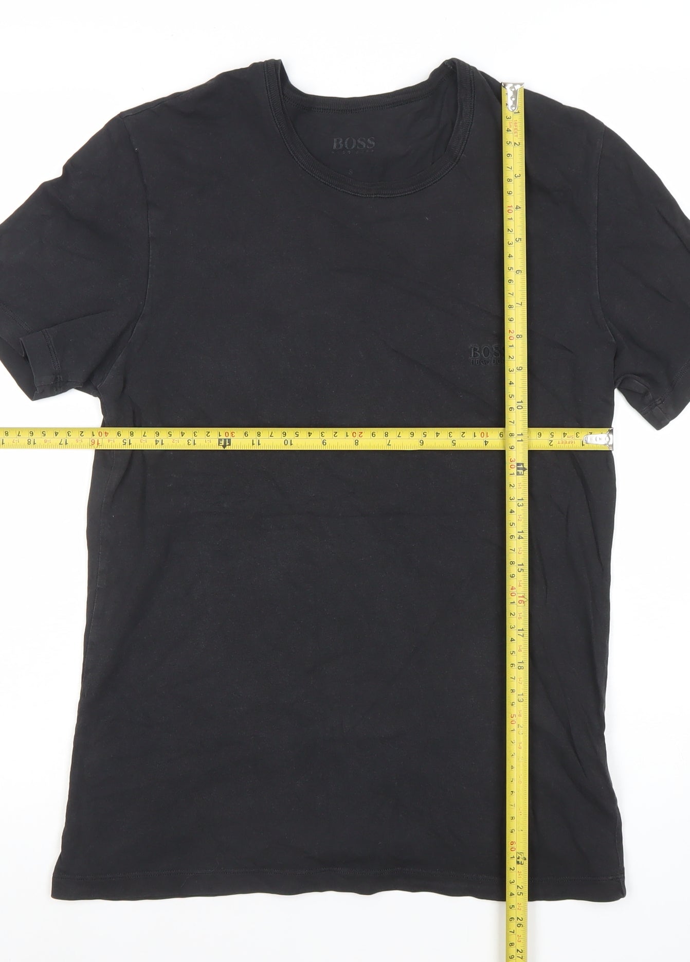Hugo Boss Men's Black Crew Neck Cotton T-Shirt Size S