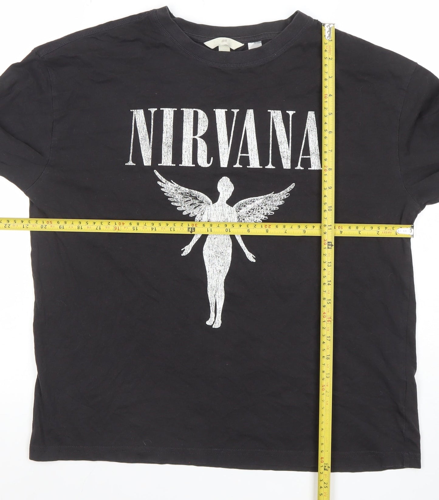 H&M Men's Black Nirvana Long Sleeve Band T-Shirt Size S