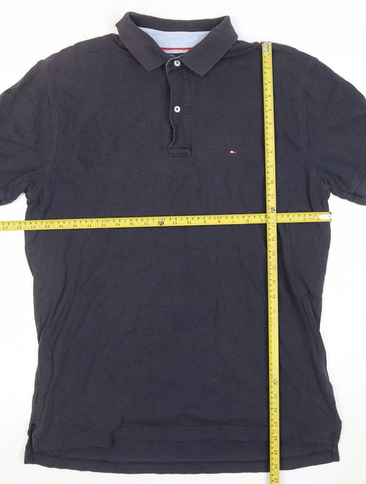 Tommy Hilfiger Men's Black Polo Shirt XL Cotton Classic Fit
