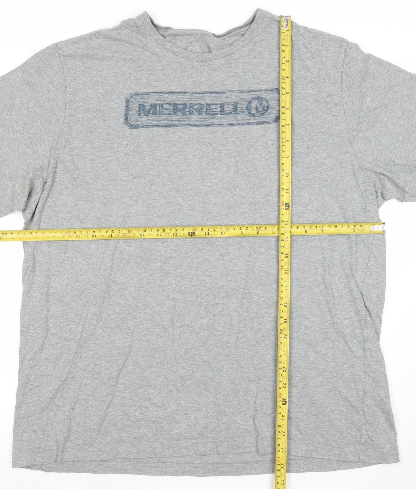 Merrell Men Grey XL Crew Neck T-Shirt Organic Cotton Casual Top
