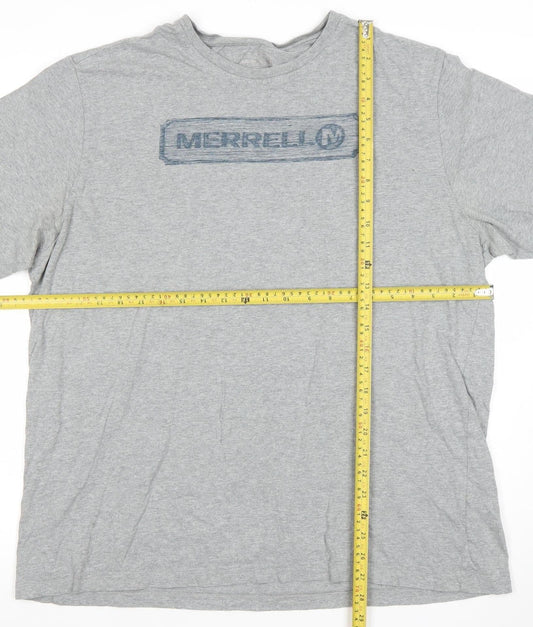 Merrell Men Grey XL Crew Neck T-Shirt Organic Cotton Casual Top