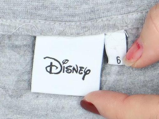 Disney Women’s Grey Mickey & Minnie Mouse Graphic T-Shirt Size S