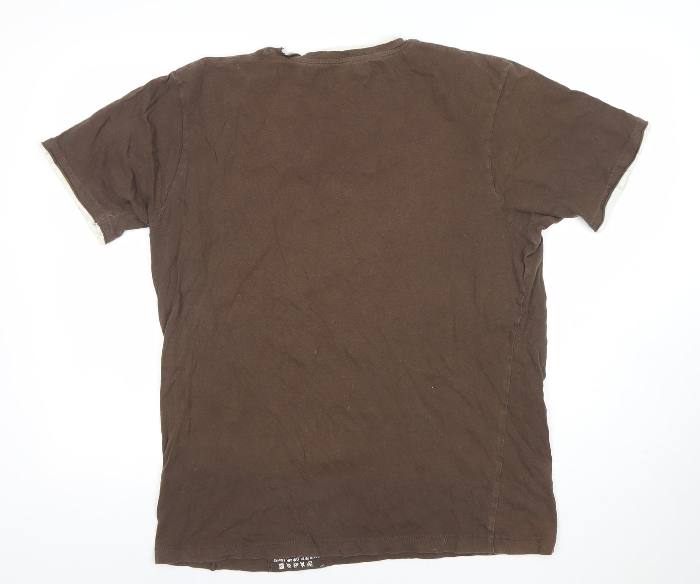 Tom Wolfe Jeans Men's Brown XL Graphic Cotton T-Shirt