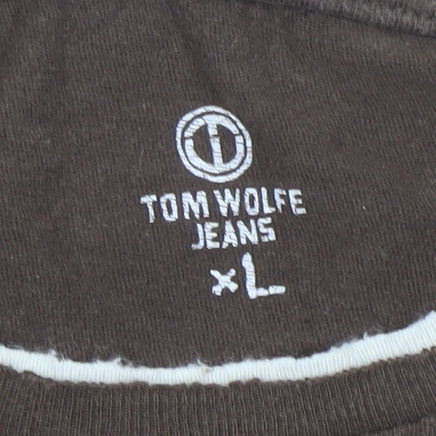 Tom Wolfe Jeans Men's Brown XL Graphic Cotton T-Shirt