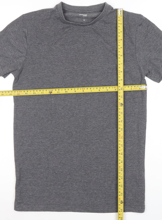 Dunnes Stores Men's Grey Slim Fit Short Sleeve T-Shirt XS