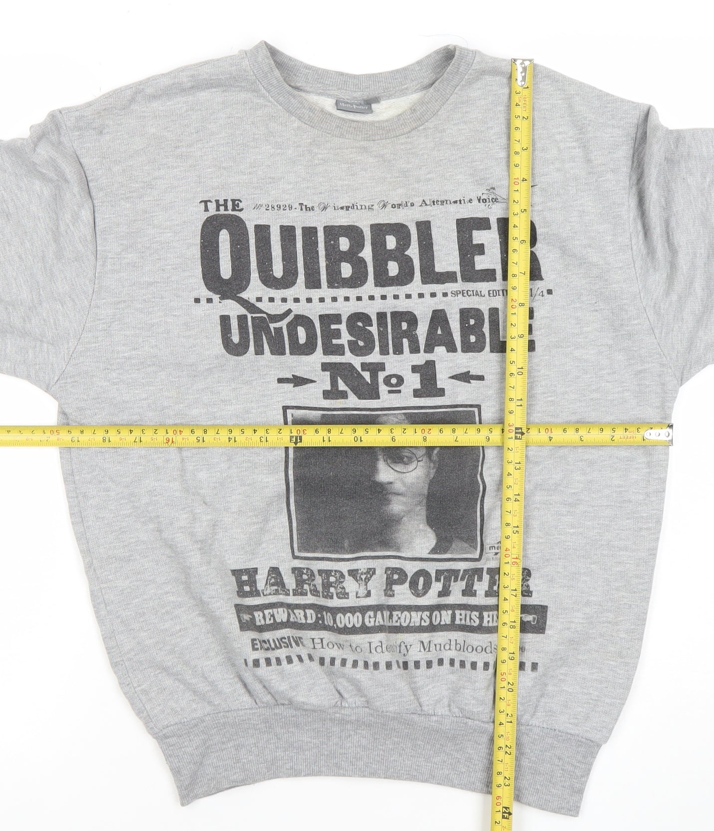 Harry Potter Women's Grey Quibbler Print Sweatshirt Size 12