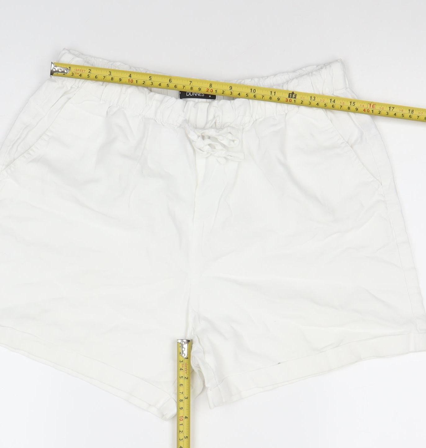 Dunnes Women’s White Linen Cotton Chino Shorts Size M