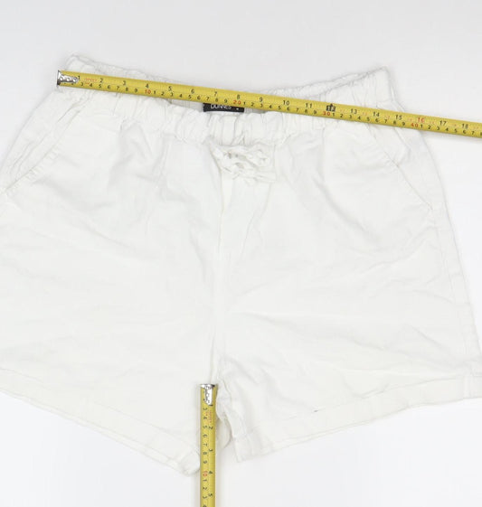 Dunnes Women’s White Linen Cotton Chino Shorts Size M