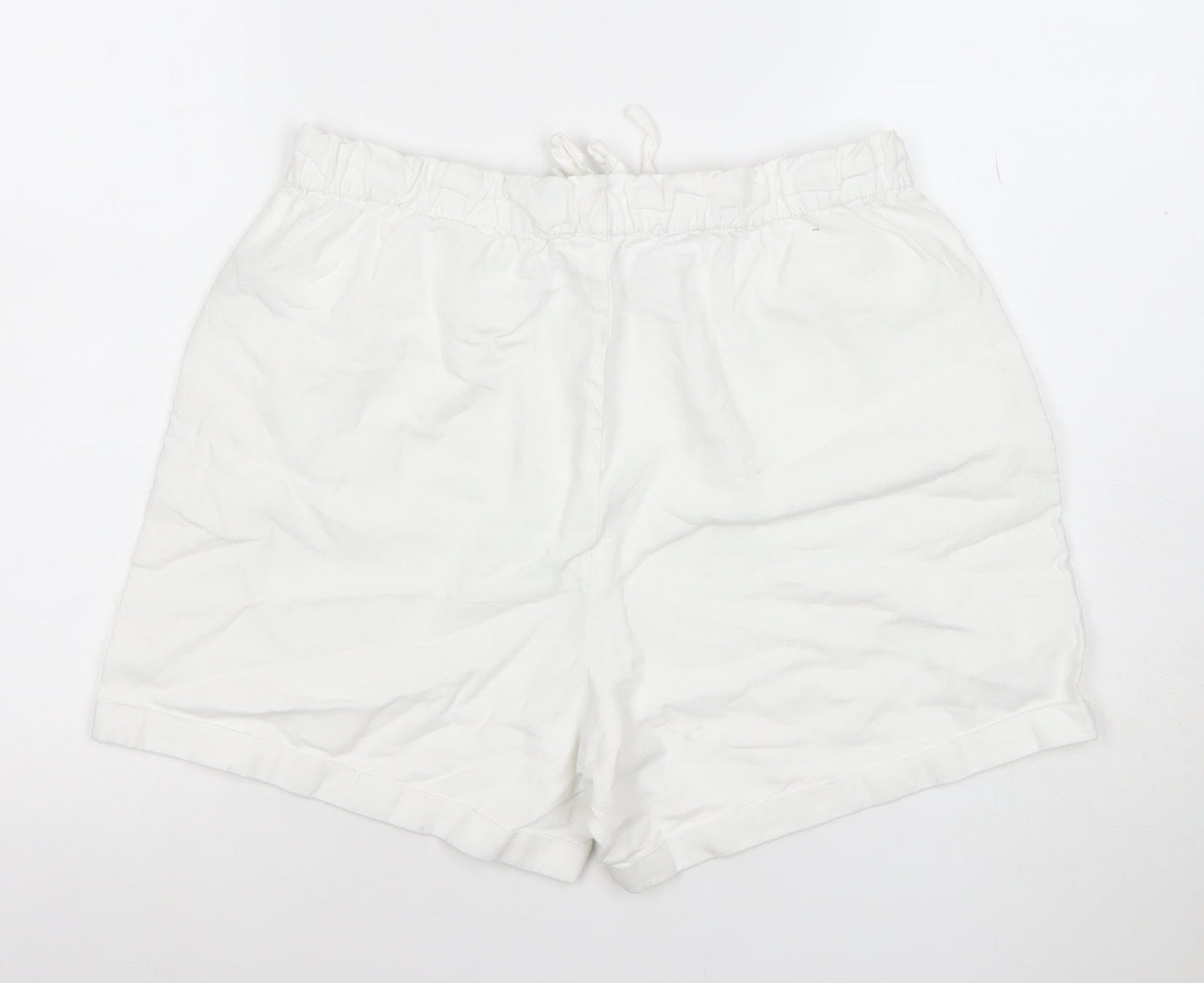 Dunnes Women’s White Linen Cotton Chino Shorts Size M