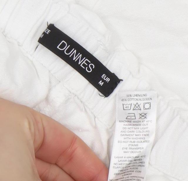 Dunnes Women’s White Linen Cotton Chino Shorts Size M