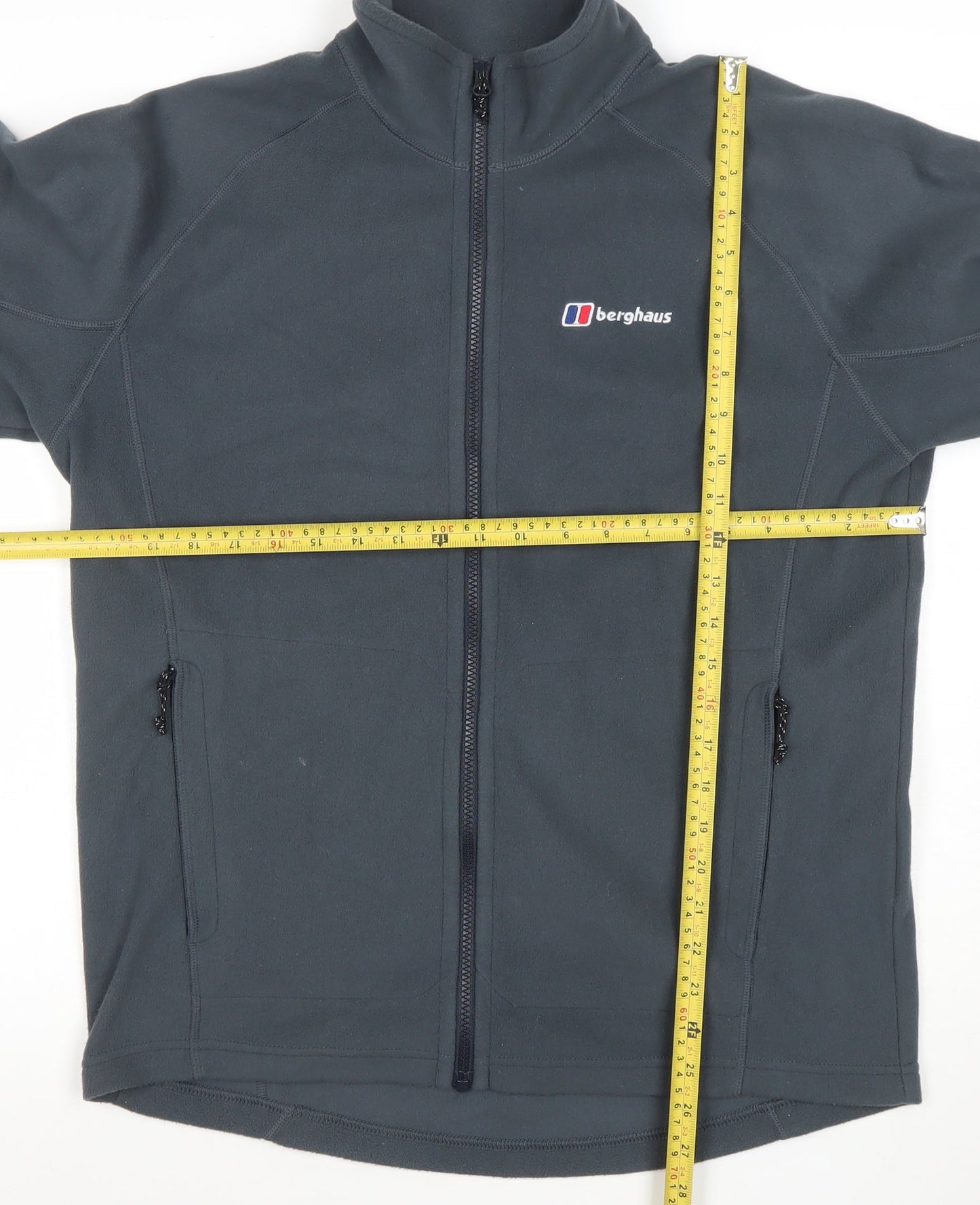 Berghaus Men's Grey Full Zip Fleece Jacket Size M Outdoor Hiking