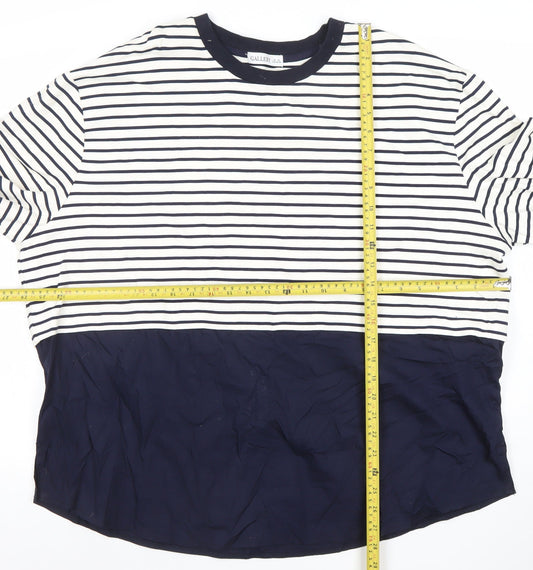 Gallery Women’s Blue Striped Long Sleeve Cotton Modal Nautical T-Shirt XL