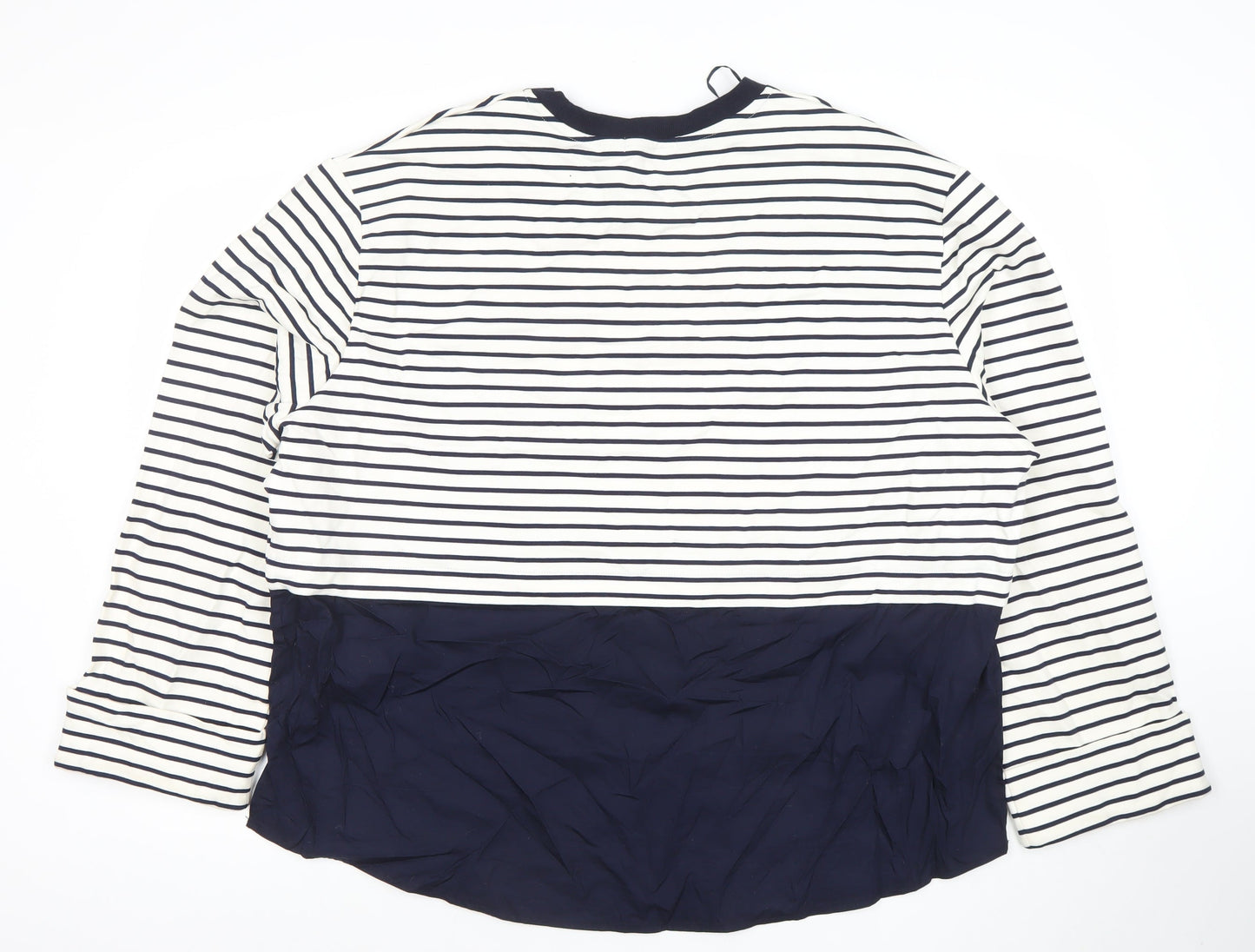 Gallery Women’s Blue Striped Long Sleeve Cotton Modal Nautical T-Shirt XL