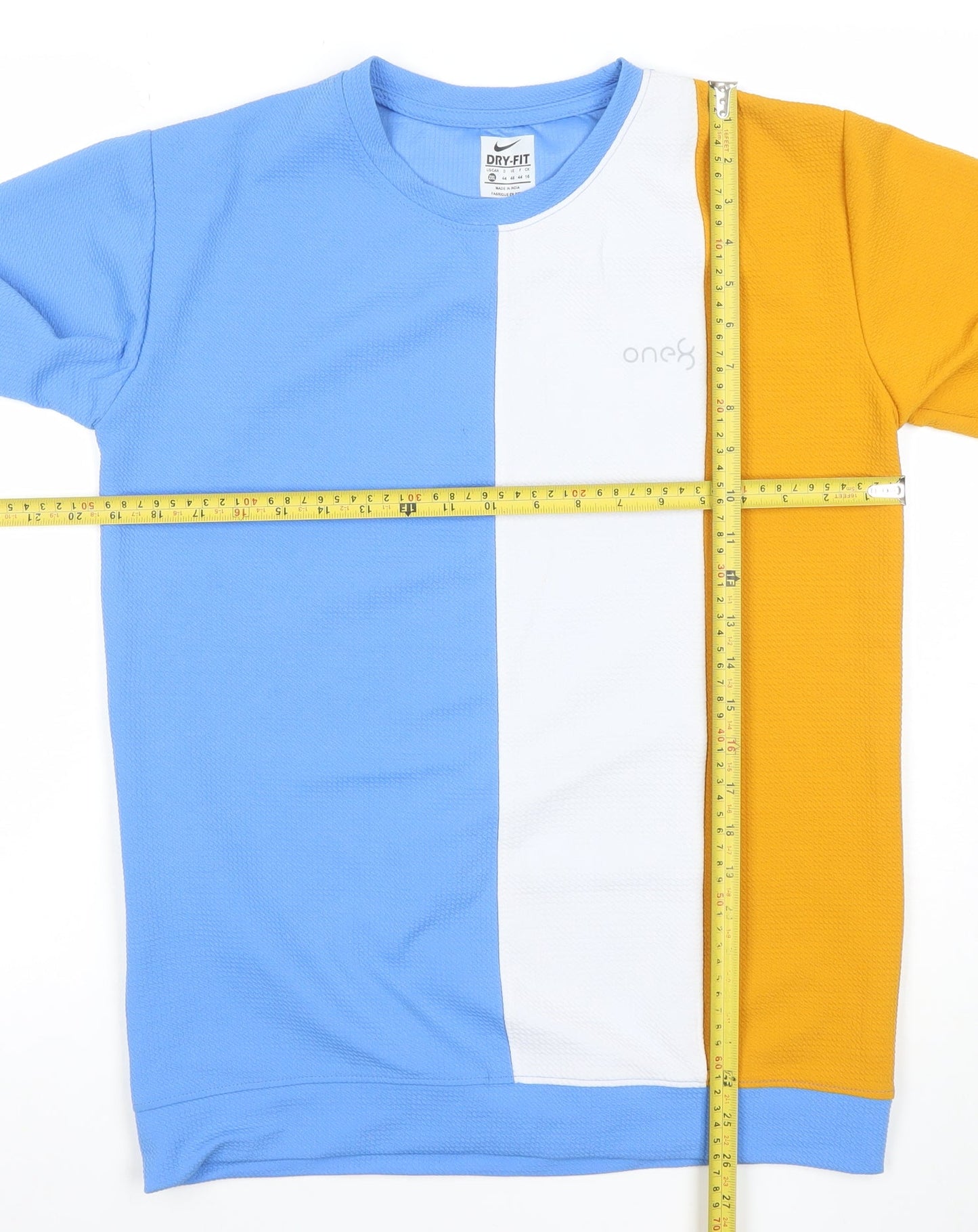 Nike Men's Blue White Yellow Dri-Fit Pullover Sweatshirt 2XL