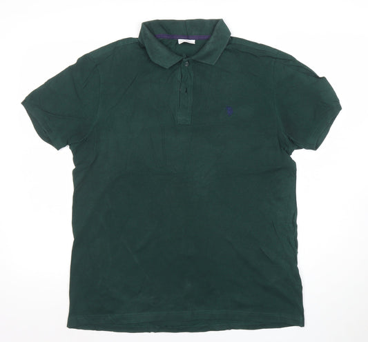 U.S. Polo Assn. Men's Green Cotton Polo Shirt Size L Short Sleeve
