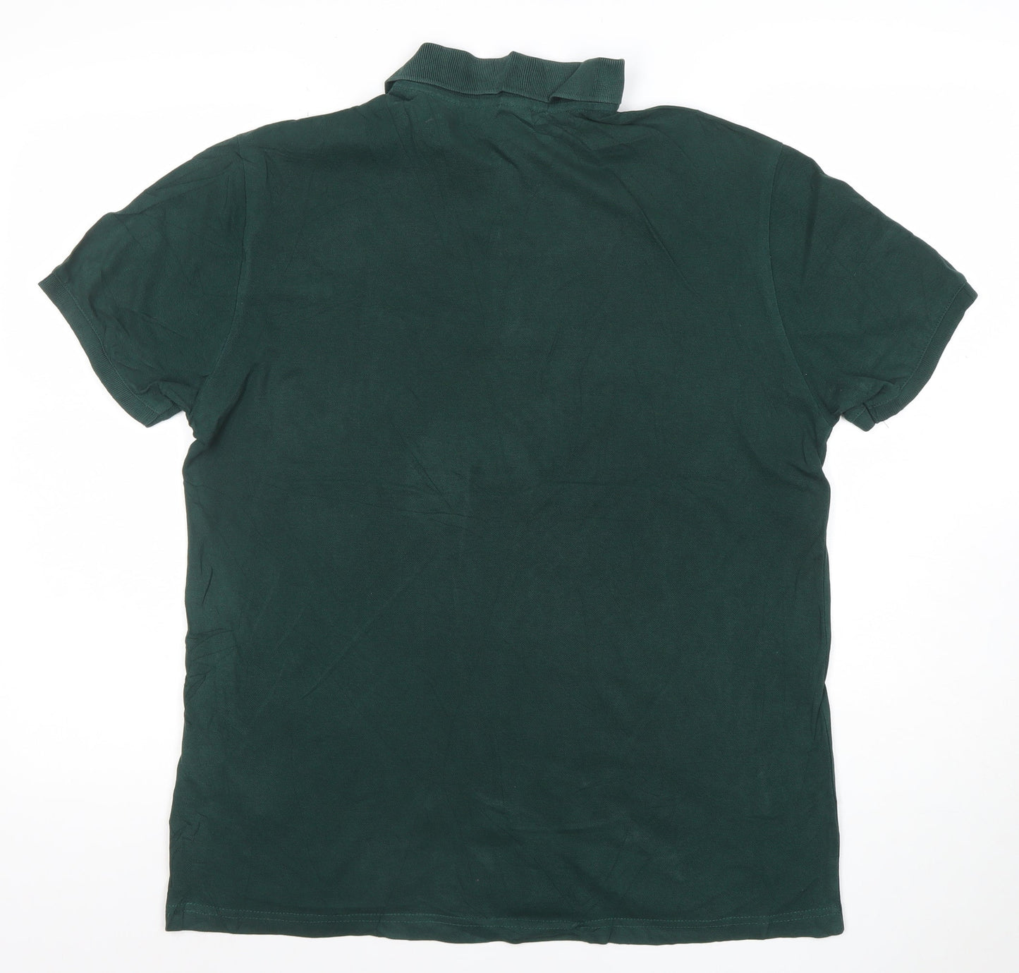 U.S. Polo Assn. Men's Green Cotton Polo Shirt Size L Short Sleeve