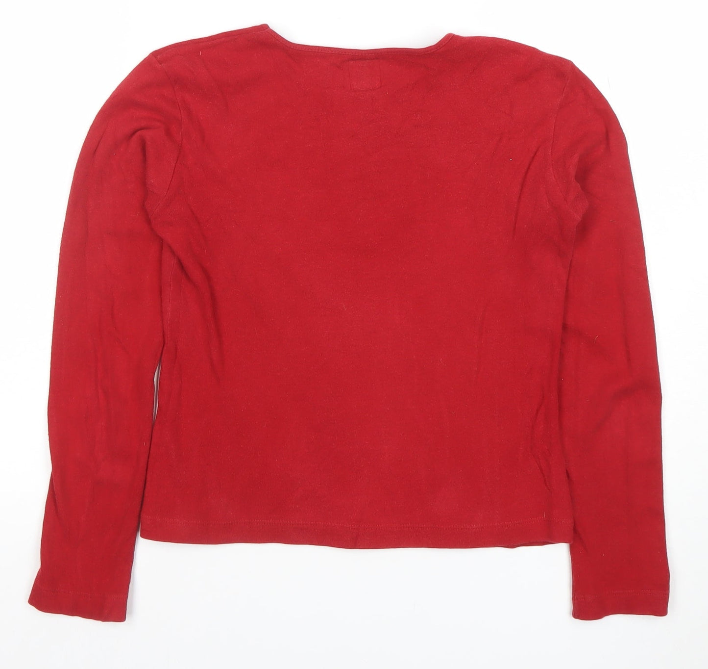 Miss Sixty Women's Red Long Sleeve Cotton Flower Print T-Shirt Small