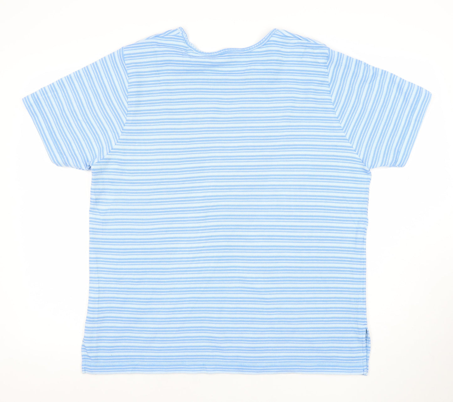 Berkertex Women Blue Striped Short Sleeve Jersey T-Shirt Size 16