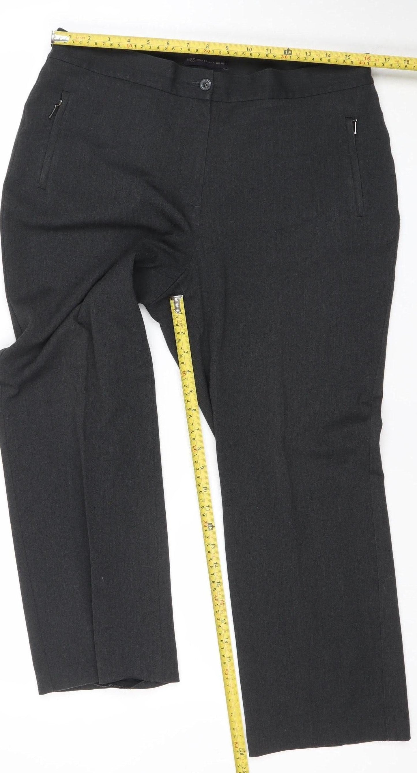 Marks and Spencer Women’s Grey Dress Pants Size 14 Short Straight Leg