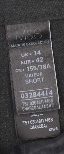 Marks and Spencer Women’s Grey Dress Pants Size 14 Short Straight Leg