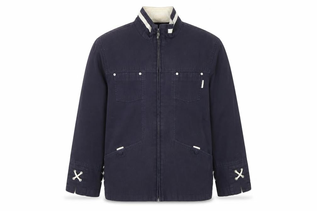 Steilmann Men's Blue L Basic Jacket Cotton Polyurethane Zip Pockets