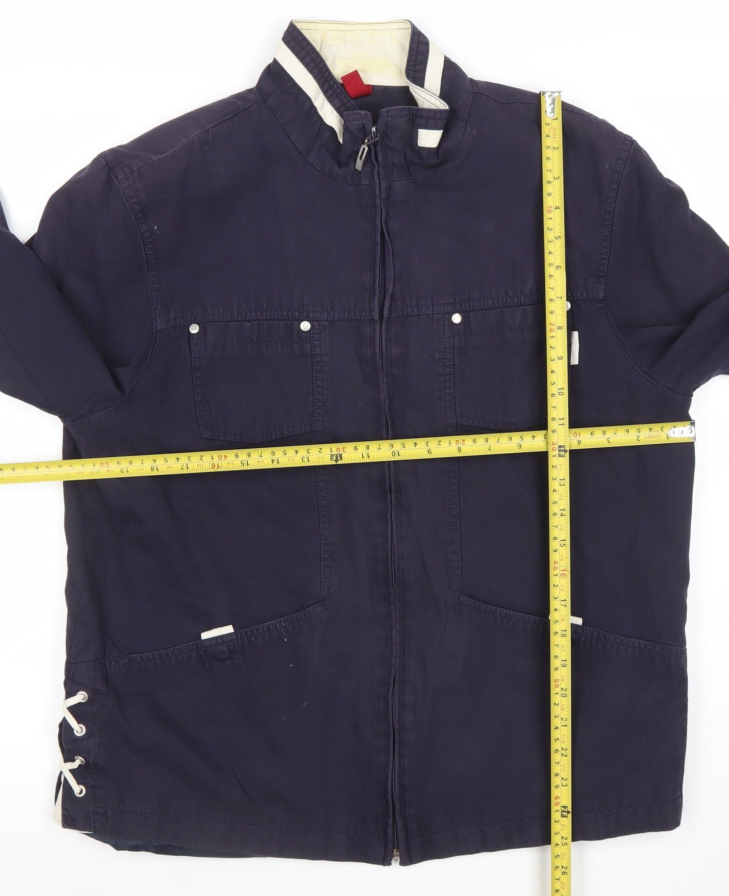 Steilmann Men's Blue L Basic Jacket Cotton Polyurethane Zip Pockets