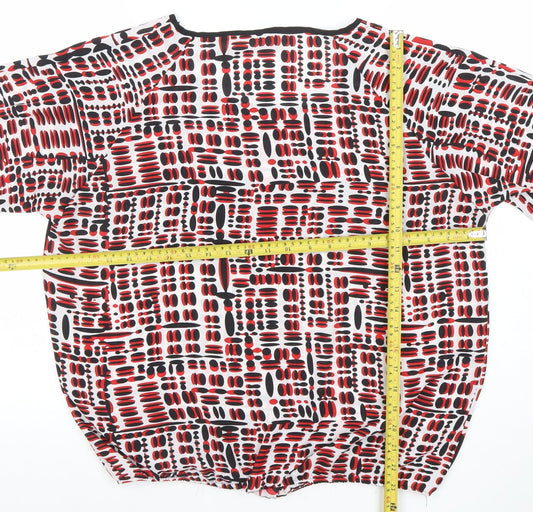 Gerard Womens Multicoloured Geometric Blouse Size 14 Short Sleeve