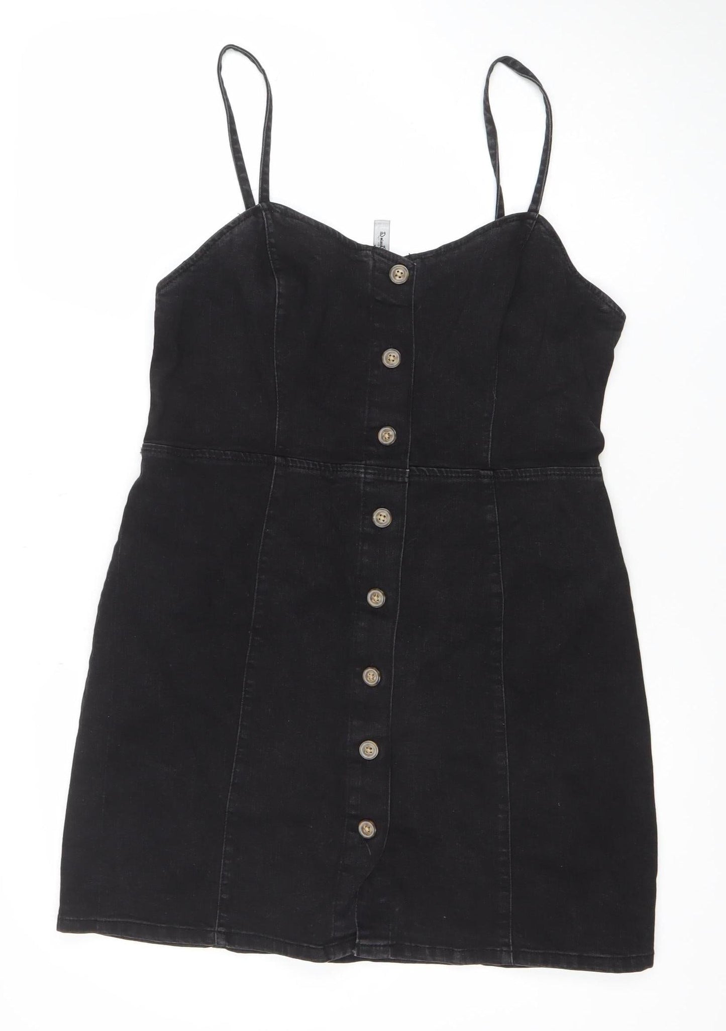Divine & Co Women’s Black Denim Pinafore Dress Size 14