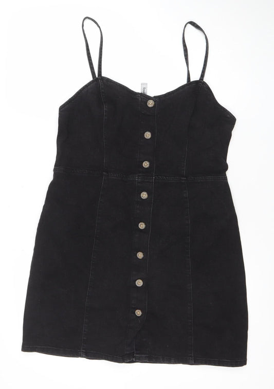 Divine & Co Women’s Black Denim Pinafore Dress Size 14