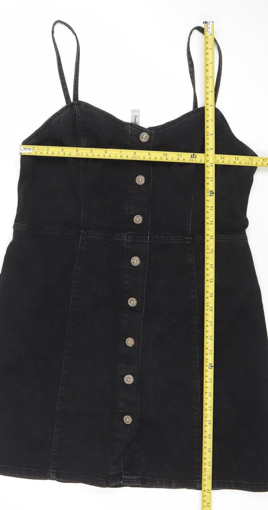 Divine & Co Women’s Black Denim Pinafore Dress Size 14