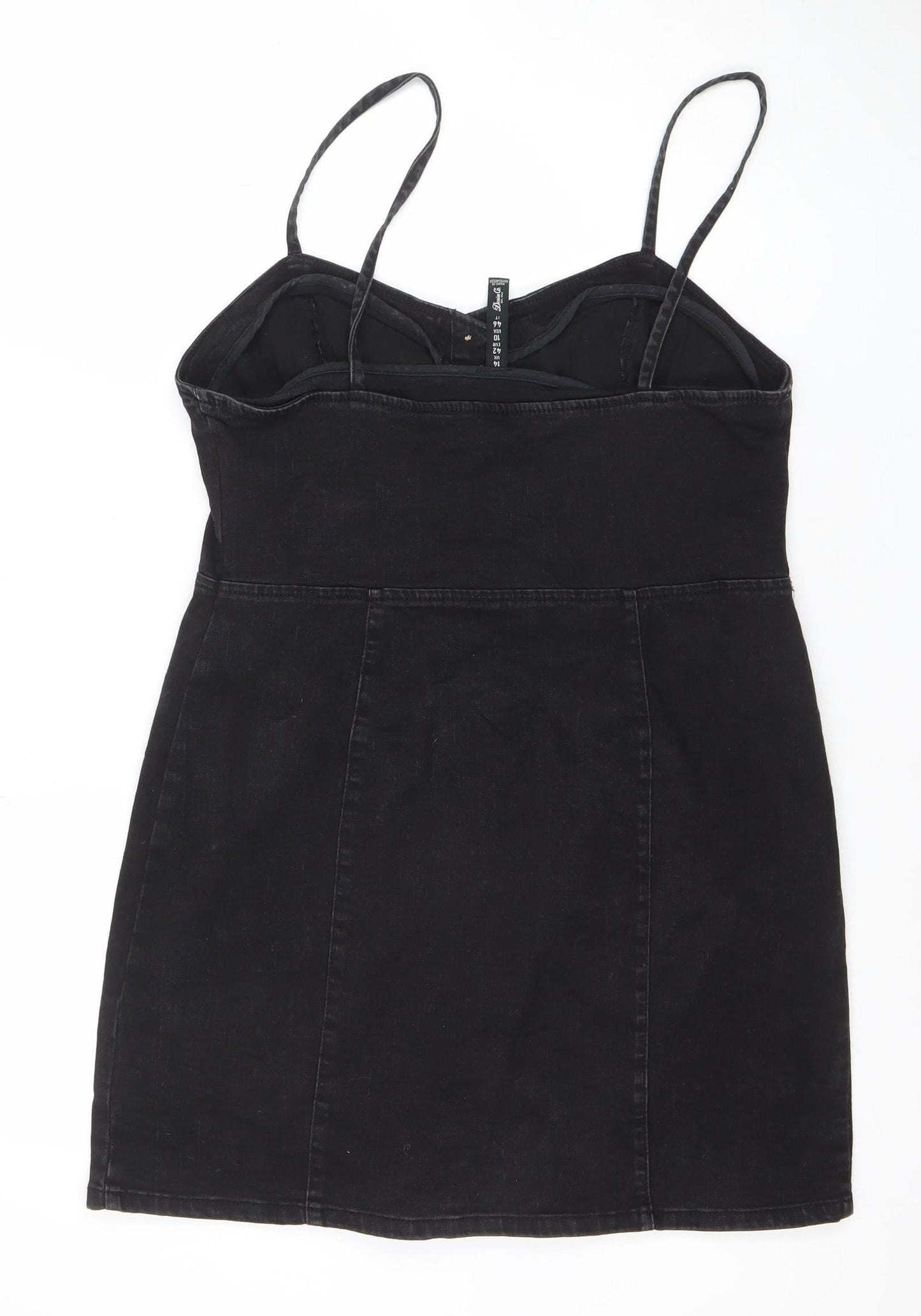Divine & Co Women’s Black Denim Pinafore Dress Size 14